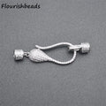 Wholesale Anti Fading Gold Silver Plated Micro CZ Pave Big Size Metal Clasps for Jewelry Making