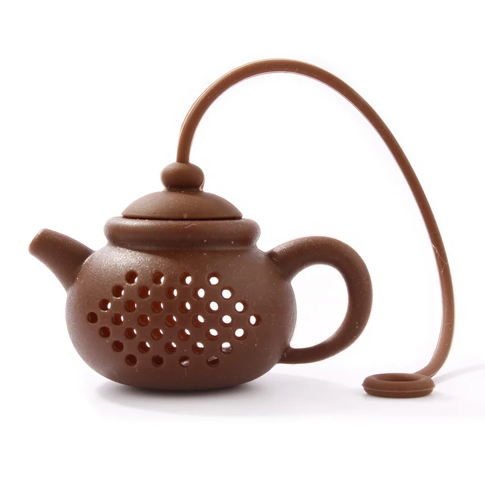 Creative BPA Free Silicone Teapot-Shape Tea Infuser Strainer Tea Bag Leaf Filter Diffuser