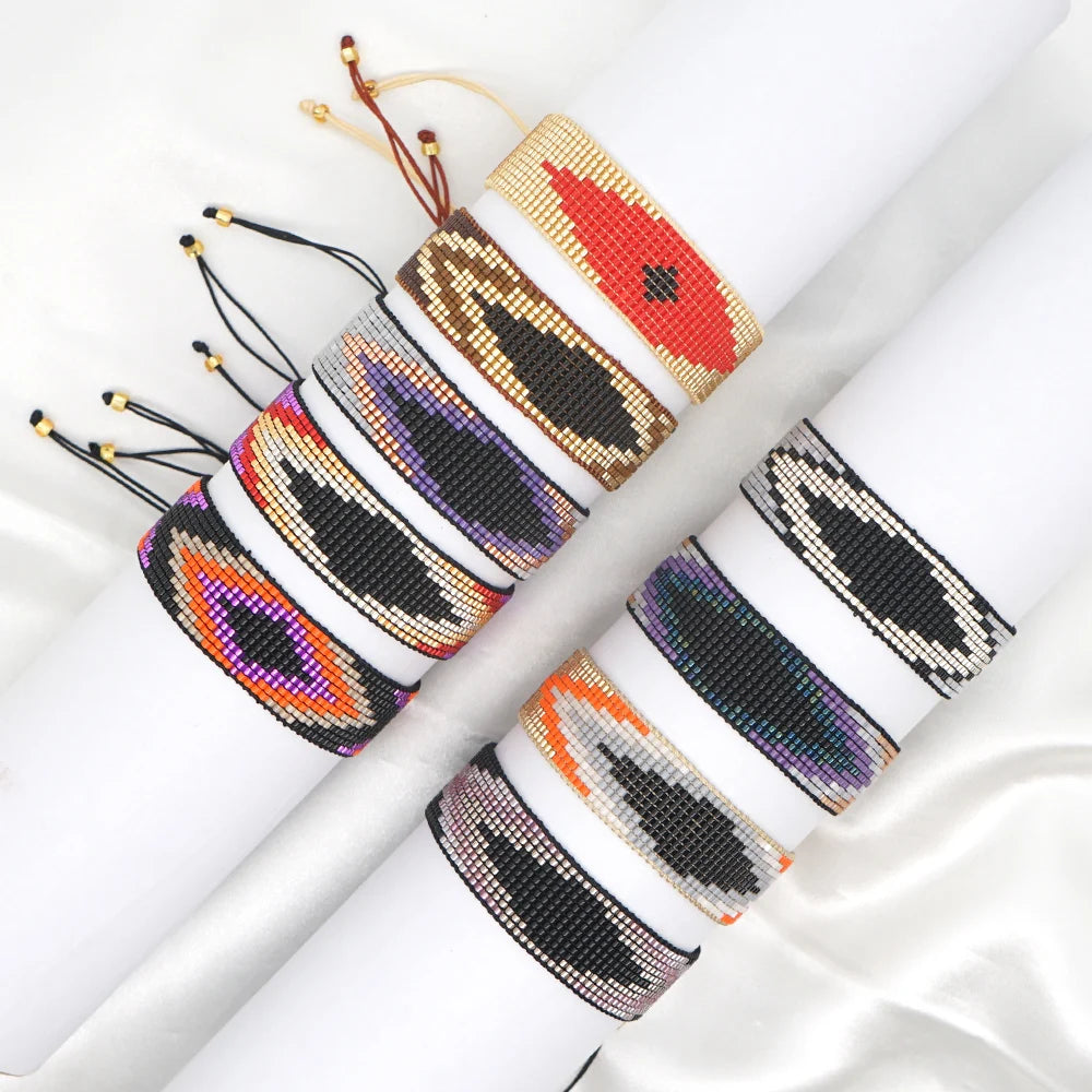 Go2boho Women's Trendy Evil Eye for Bracelet Handmade Seed Bead Jewelry with Miyuki Bracelets Woven Friendship Oeil Pulsera