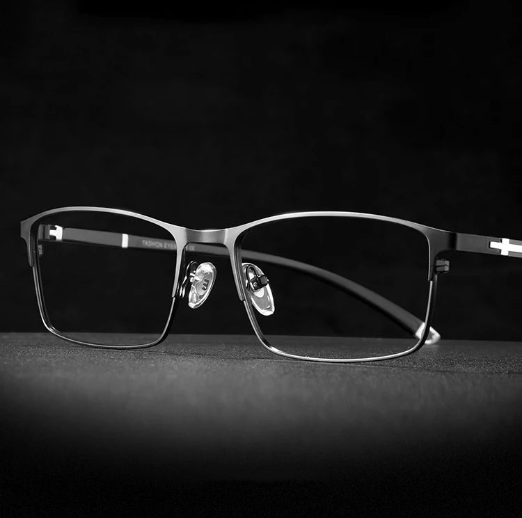 Square Men and Women Unisex Metal Optical Spectacles Eyeglasses Half-Frame Glasses Frame Half Glass Frames Male