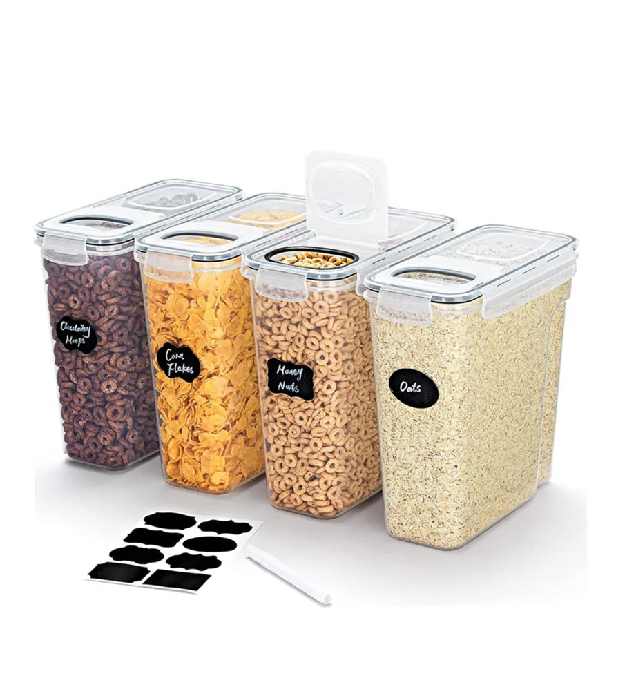 OWNSWING Cereal Containers Storage with Flip-Top Lids 4pcs Airtight Food Storage Canister Sets Kitchen Pantry  Organization