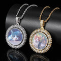 Custom Photo Medallions Necklace Pendant 18K Gold Silver Cubic Zircon Hip Hop Jewelry Dog Tag Necklace for Men Women