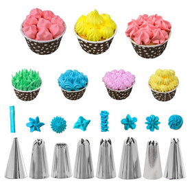 Kitchen Fondant Baking Tool Cookie Decorating Supplies and Cake Decorating Kit with Piping Bags and Tips