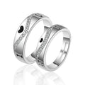 New Trendy Exquisite Sweet Lover Zircon Ring Luxury Platinum Color Black Heart Adjustable Diamond Couple Ring Engagement Gift
