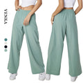 Wholesale Casual Sport Trouser Fitness Straight Wide Leg Sun Protection Quick Dry High Waist Yoga Pants With Zipper Pocket Women