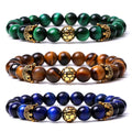 Fashion Charm Soccer 8mm Tiger Eye Lava Turquoise Agate Beads Woman Genuine Natural Stone Bracelets Jewelry for Man