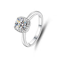 925 Sterling Silver Jewelry VVS1 1Ct Mossanite Factory Direct Sales Custom Diamond Four-claw Sugar Cube Lab Grown Ring