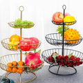 Hot Selling Round Three Layers Detachable Storage Basket Metal Wire Fruit Vegetable Basket