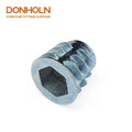 CN3445 Connector Fitting M8*13mm Steel Brass Furniture Hexagonal Screw-in Nut Inserts Bolt Fastener