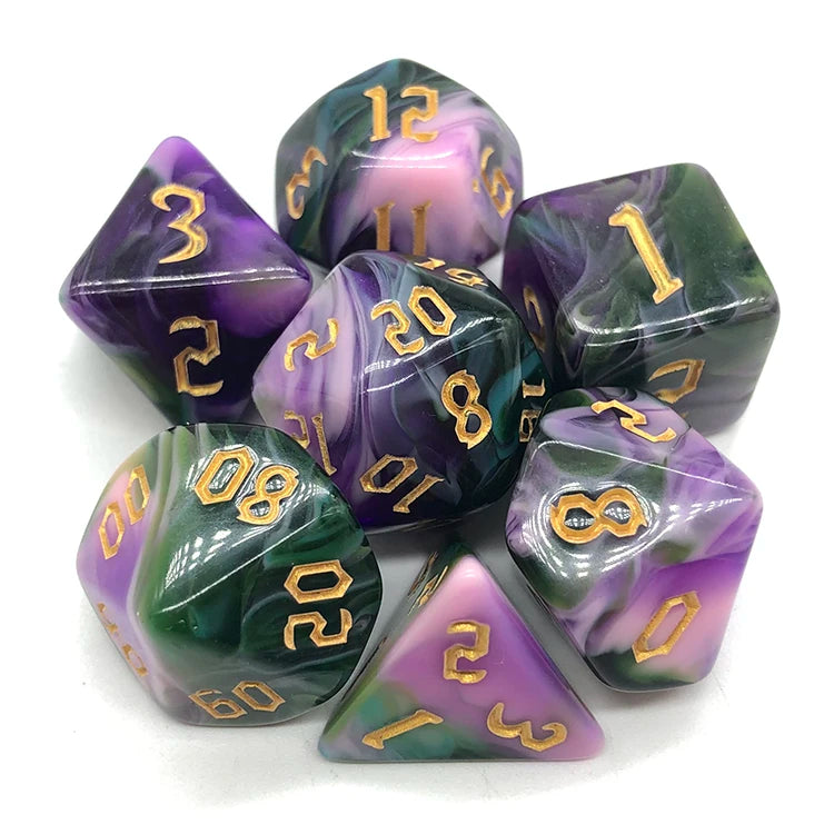 Nian Acrylic Custom Color 7-Piece Polyhedral Dice Set for RPG/Role Games