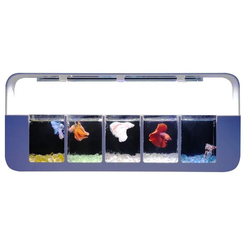 Creative Home Lazy Ecological  Fish Tank Rectangle Shape Multi-Cell Integrated Desktop Tank for Living Room