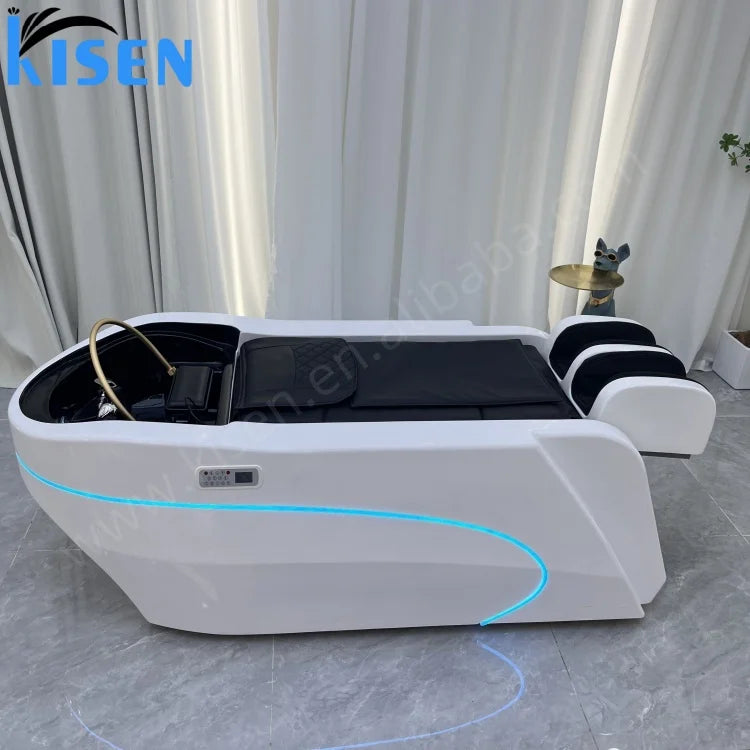 Japanese Spa Bed with Water Circulating Massage Thai Hair Washing Steam Bowl Beauty Salon Furniture Barber Shop Hair Shampoo Bed