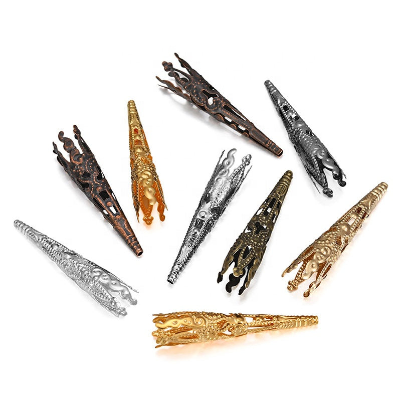 Wholesale Gold Silver Hair Beads Charms Dreadlock Cuffs Braid Hair Accessories Jewelry Pendant