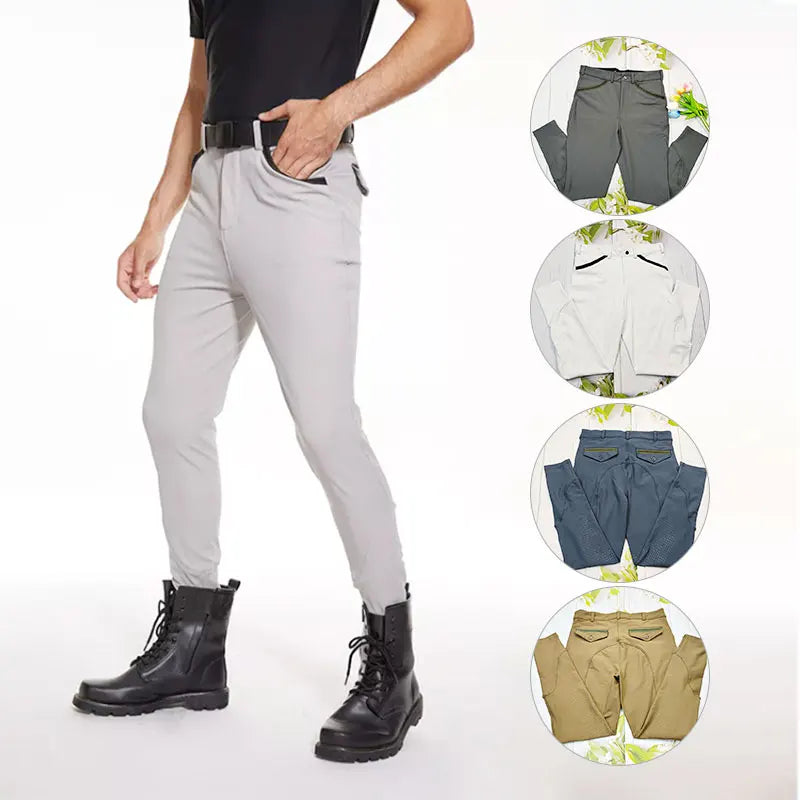 Popular Men's Equine Clothing Anti-pilling Breeches Horseback Riding Zipper Leggings Breathable Outwear Man Pants