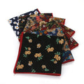 New Products Floral Black Casual Party Wedding Pocket square Handkerchief 100 Cotton Handkerchiefs Wholesale