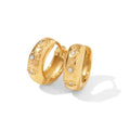 18k Gold Plated Stainless Steel  Star Evil Eyes Design Cubic Zirconia Chunky Hoop Earrings for Women