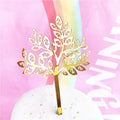 Tree Style Cake Topper Gold Acrylic Happy New Year Cake Topper Boys Girls Family Party Cake Decor XQA8020