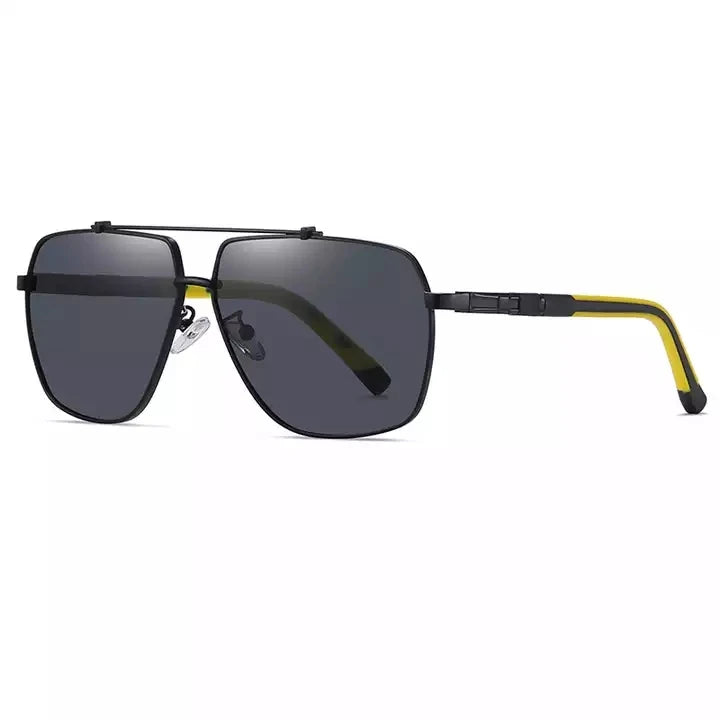 Luxury Men Sunglasses Polarized Metal Frame Tow-color Rubber Temple Mens Vintage Shades Sunglasses