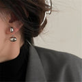 Pendiente Hot Sale Silver Needle Geometric Oval Metal Earrings Korean Simple Fashion Style Stud Jewelry Earrings for Female