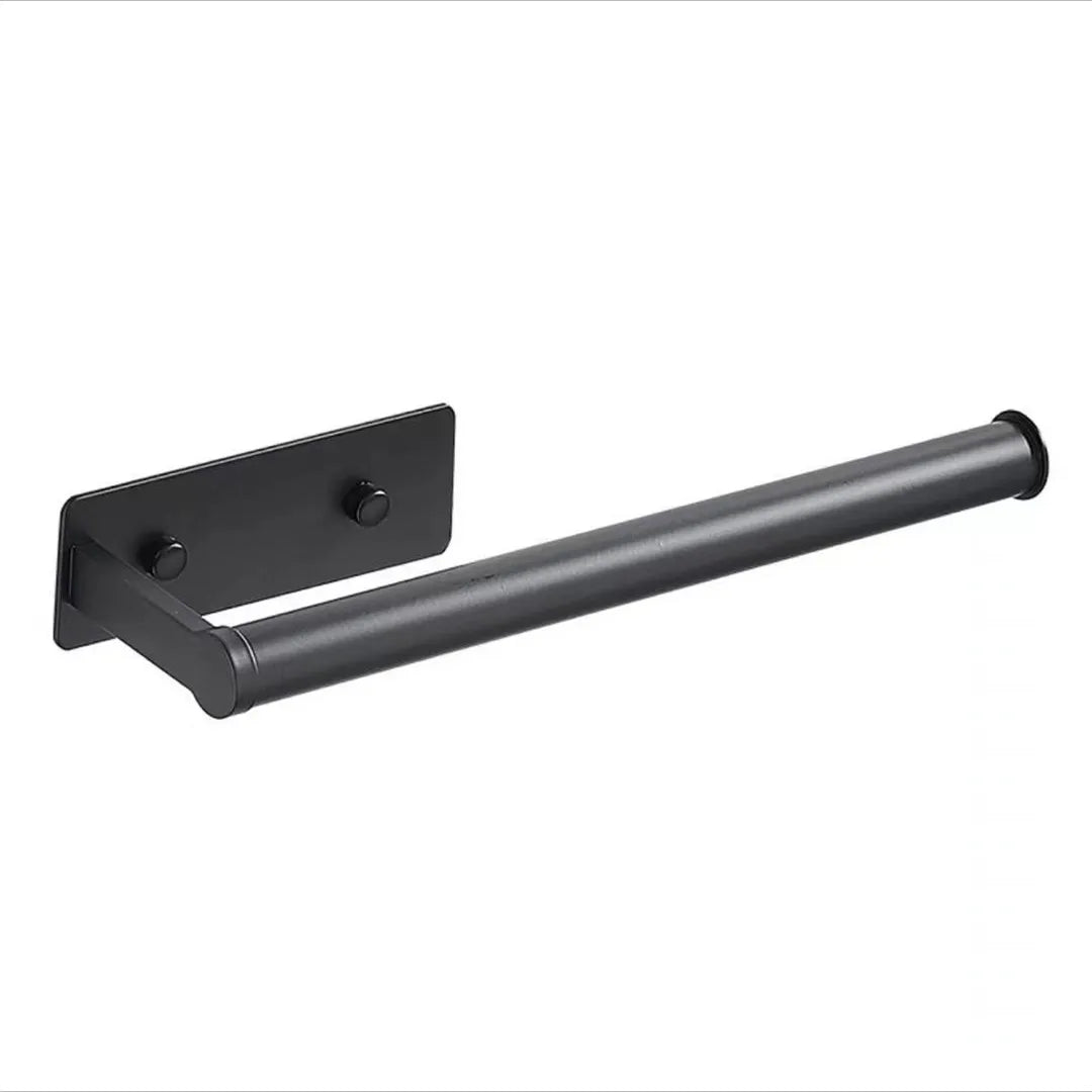 Kitchen Storage Rack Black Wall-mounted Tin Foil Handkerchief Paper Towel Plastic Wrap Holder