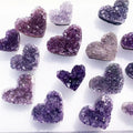 Natural Polished Amethyst Cluster Crystal Specimen Geode Slice Heart Shape Folk Art Longfei Brand Purple Crystal Decor