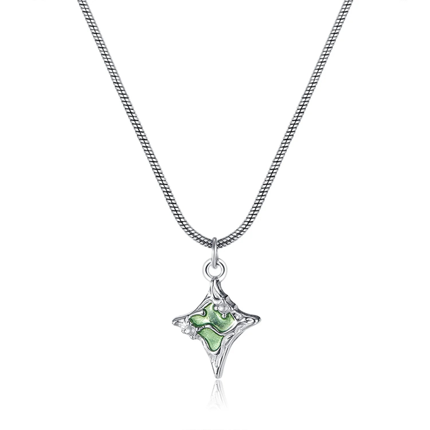 Fashion Stainless Steel Waterproof Jewelry Versatile 18k Gold Plated Four Star Pendant Necklace YF6098