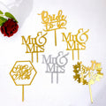Glitter Gold Silver MR MRS Wedding Cake Topper Acrylic Wedding Happy Valentine Day Acrylic Cake Topper