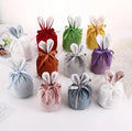 Easter Egg Hunt Bunny Ears Velvet Candy Gift Drawstring Bag Handmade Wedding Baby Shower Ornaments Graduation Thanksgiving