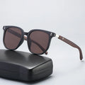 Trendy New Wood Grain Polarized Sunglasses 2024 Cycling Driving Sunglasses Men Classic Square Fishing Sunglasses