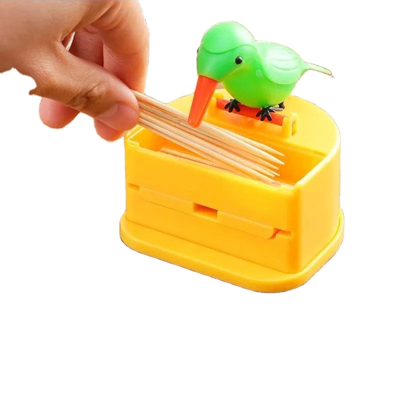 Kitchen Cartoon Toothpick Clip Container Press Toothpick Dispenser Storage Box Bag Holder Carton Plastic Sustainable