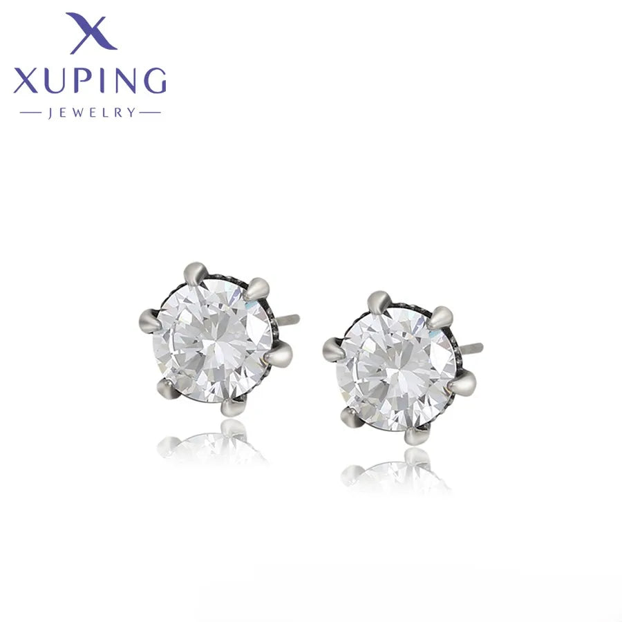 96478 XUPING JEWELRY Black Gun Color Charming Elegant Stainless Steel Korean Women's Fine Fashion Jewelry Earrings