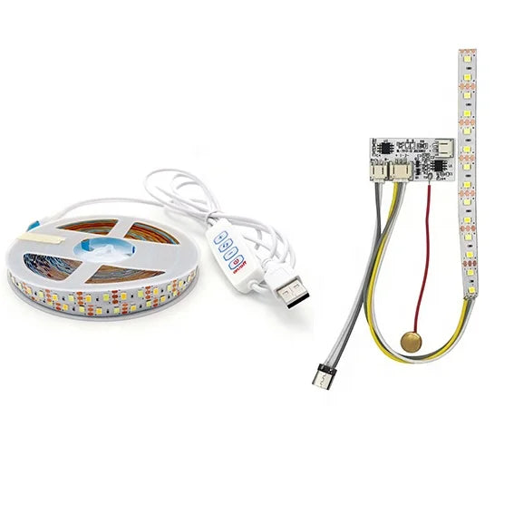 DC5V USB LED Strip Light PCB Board Double Color Dimming Compatible Touch Sensor Control for DIY LED Photo Frame Night Lights
