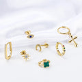 RINNTIN APE-1 21524 Earring 925 Sterling Silver Earring Pendiente 14K Gold Plated Earring for Women Brinco Korean Earing