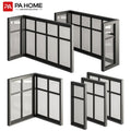 PA Custom Modern Large Aluminium Steel Frame Fixed Window S Bay Windows for Houses