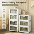 Haogle Plastic Folding Storage Box Container Multifunction Plastic Organize Plastic Folding Storage Bin With Lid