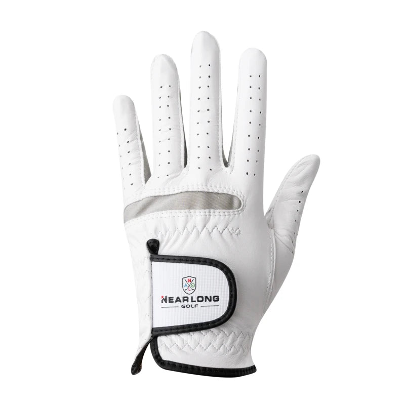 Custom Men's Microfiber Golf Gloves with Diagonal Hand Grips Made From Durable Cabretta Leather Material for Outdoor Sports