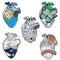 Ocean Heart Enamel Lapel Pin Rose Butterfly Van Goh Premium Design for Doctor and Nurse Anatomy Enamel Lapel Pins