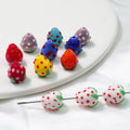 12*13mm Loose Glass Strawberry Beads  Custom Lampwork Beads for Bracelet Making Bulk