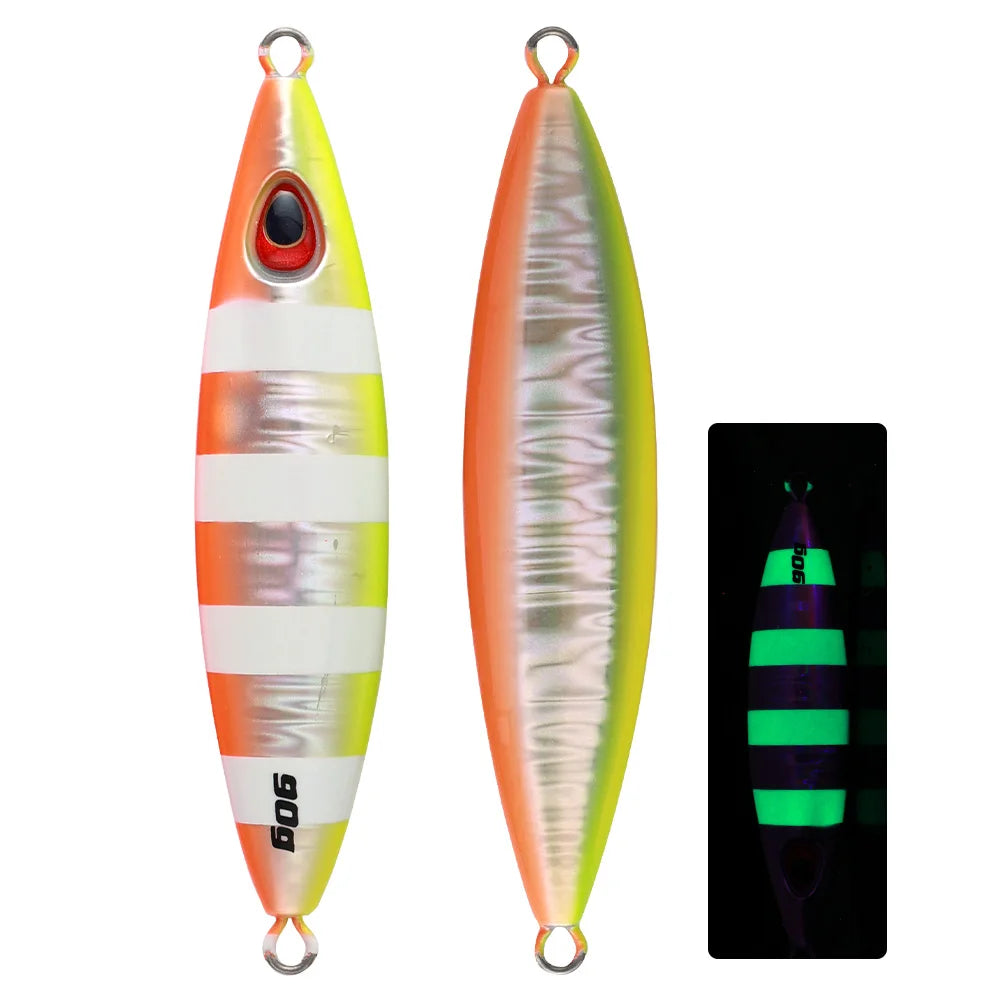 Jiggingpro Lure Jigging Volante Jig Lures 60g 90g UV Coating Metal Jig Lures for Trevally Lead Hard Fishing Baits