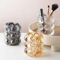 Round Dot Fancy Bubble Transparent Desktop Crystal Brush Storage Glass clear Pen Holder