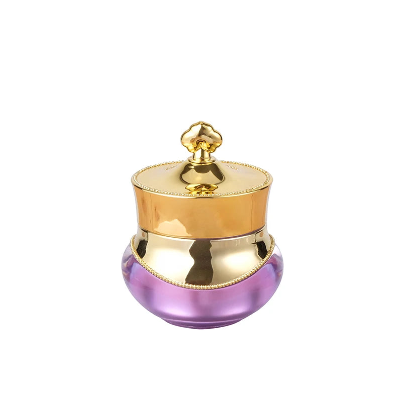 Factory Wholesale Custom in Stock 0.5 oz Low Price Luxury 15g Empty Frosted Gold Cosmetic Jars with ABS Lid 70x55mm Package