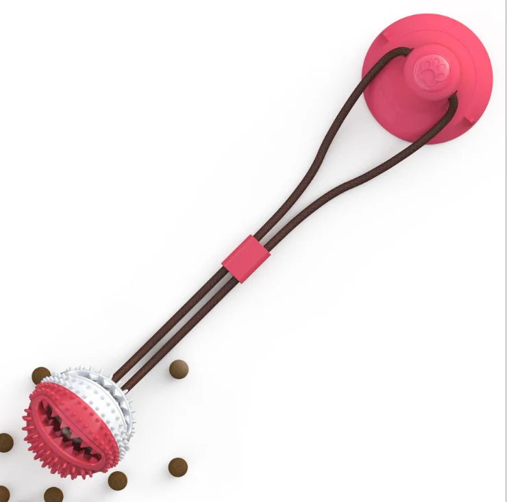 New Upgrade Dog Chew Play Interactive Rubber TPR Dog Bite Toy with Suction Cup Doggy Pull Ball Suction Cup Toy Dog