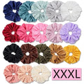Bulk Wholesale Oversized Jumbo Scrunchies Custom Logo XXXL Large Satin Elastics Hair Ties Accessories Hairband Bobbles for Women