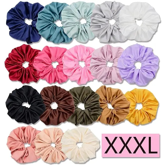 Bulk Wholesale Oversized Jumbo Scrunchies Custom Logo XXXL Large Satin Elastics Hair Ties Accessories Hairband Bobbles for Women