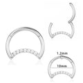 Gaby G23 Titanium Earrings Daith Hoop Tragus Moon Helix Rings with Clear Cubic Zirconia Wedding Jewelry Hinged Segment Hoop