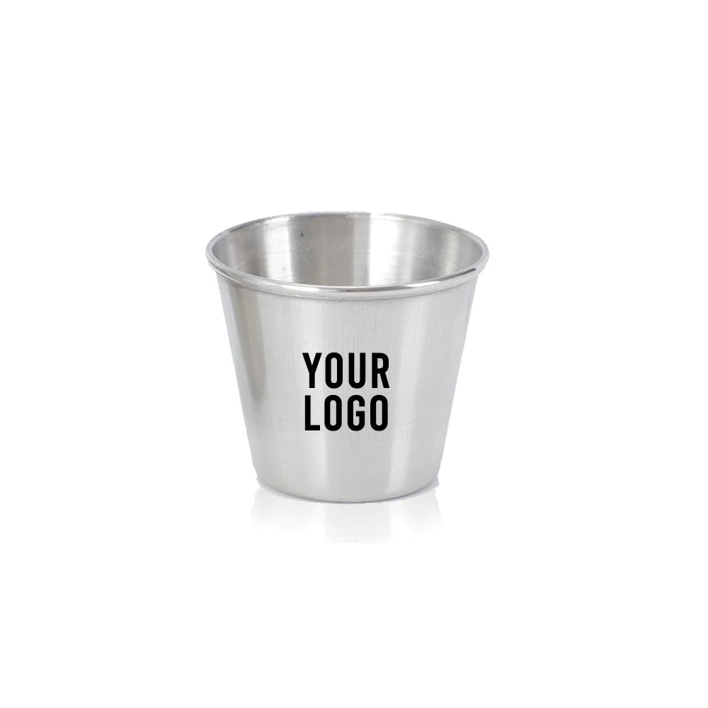 Custom Logo 45ml Stainless Steel Shot Glasses 1.5oz Mini Metal Shot Cups Personalized for Gifts