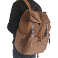 Korea Trending Solid Color Canvas Student Backpack Drawstring Polyester Zipper Fashionable Leisure Bag for Boys for Winter