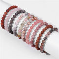 37 Design Men Women 8MM Frosted Beads Stone Stretch Bracelet Semi-Precious Gemstone Crystals Healing Stones Beaded Bracelet