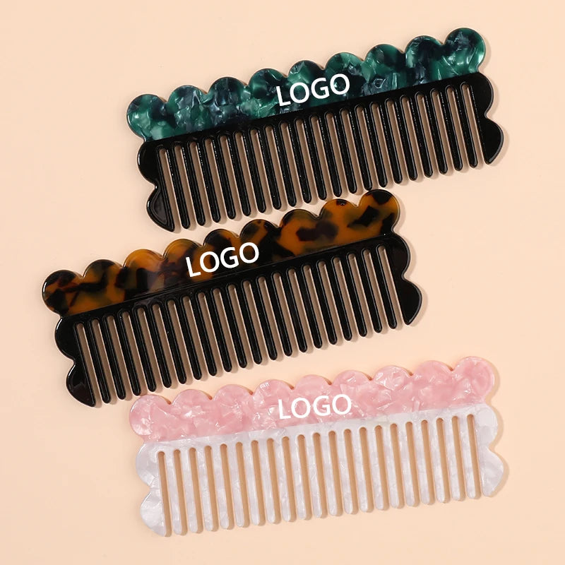 Midairy 2024 New Wide Teeth Hair Comb for Salon Home Use 3000+ Color Ruffled Fused Hair Combs 221439 128x50mm