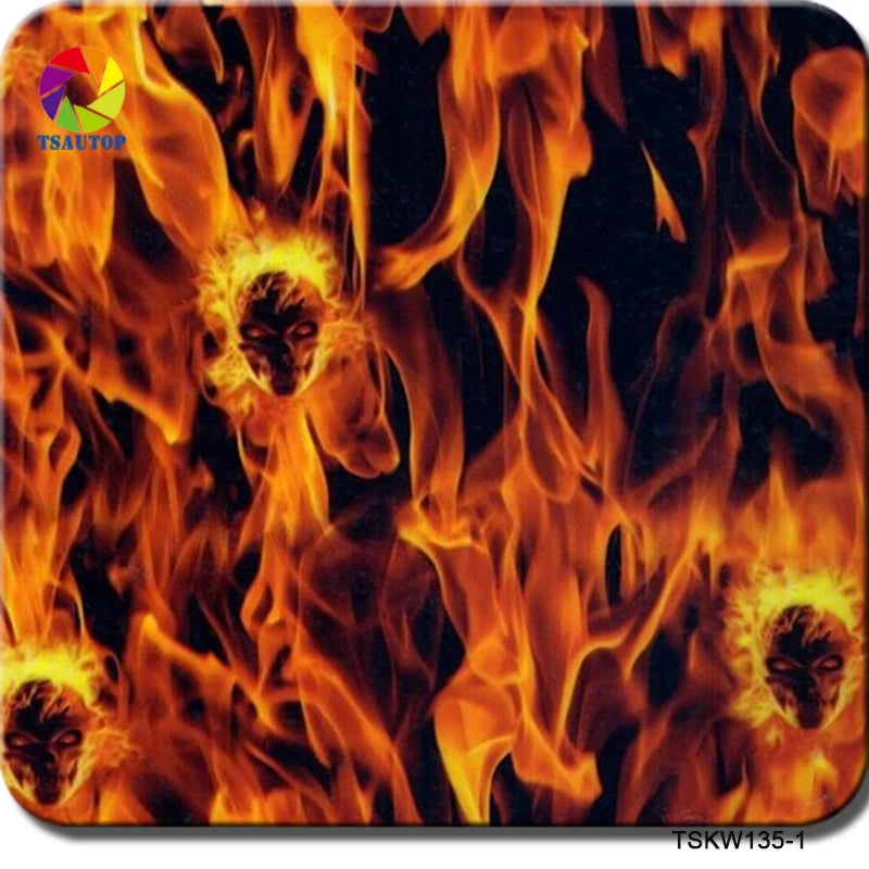 Tsautop 0.5M/1M Width Hydro Paint Film Skull Diy Water Transfer Printing Film